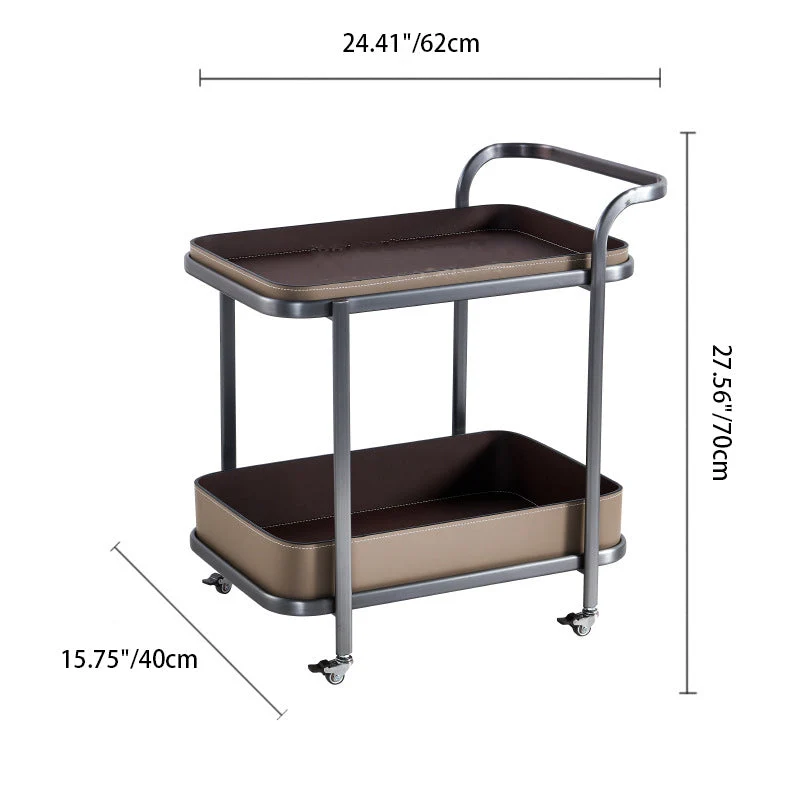 Contemporary Nordic Rectangular Saddle-Style Faux Leather Stainless Steel Removable End Table 1-Storage For Living Room
