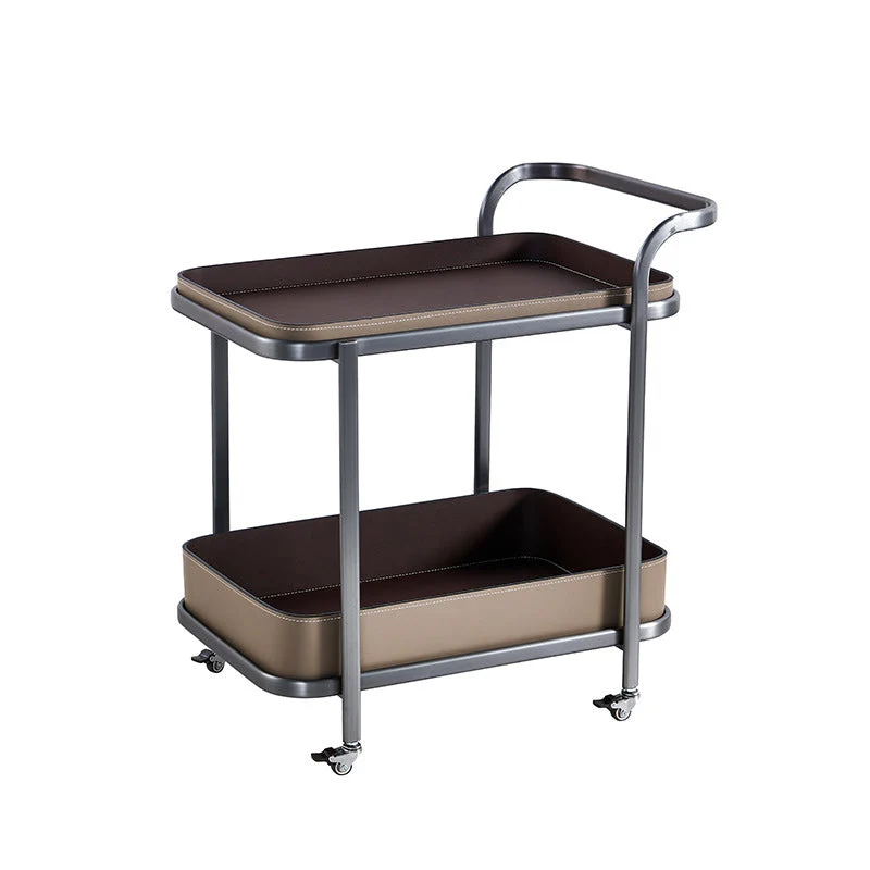 Contemporary Nordic Rectangular Saddle-Style Faux Leather Stainless Steel Removable End Table 1-Storage For Living Room