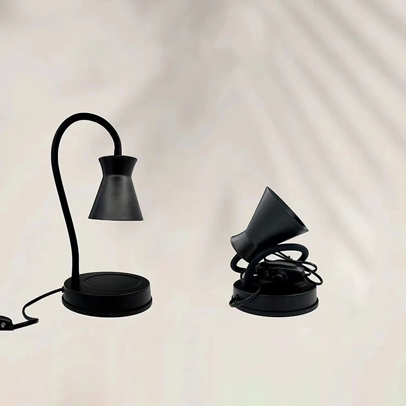 Modern Minimalist Liftable Round Horn Shape Iron 1-Light Aroma Melting Wax Table Lamp For Bedroom