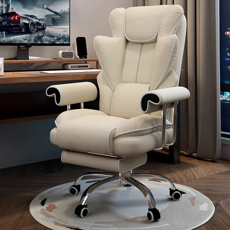 Modern Minimalist Square Microfiber Leather Steel Desk Chair Backrest Arm For Home Office