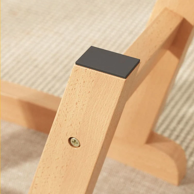 Modern Minimalist Square Cushion Rubberwood Cotton Linen Shoe Bench Low Stool For Living Room