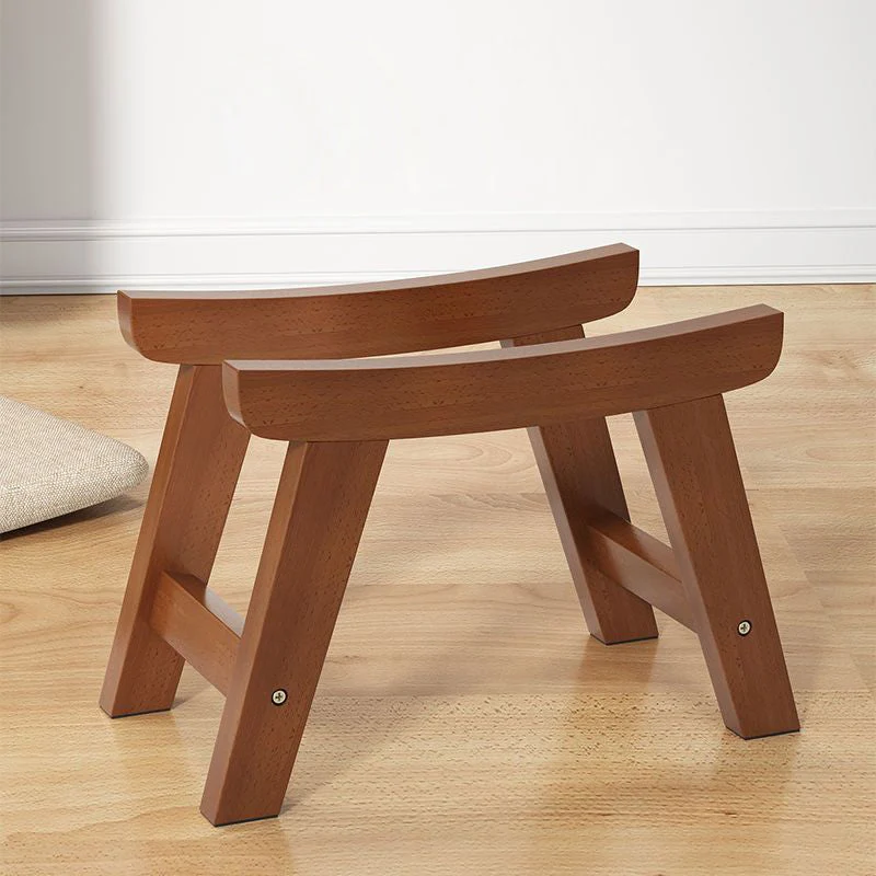 Modern Minimalist Square Cushion Rubberwood Cotton Linen Shoe Bench Low Stool For Living Room
