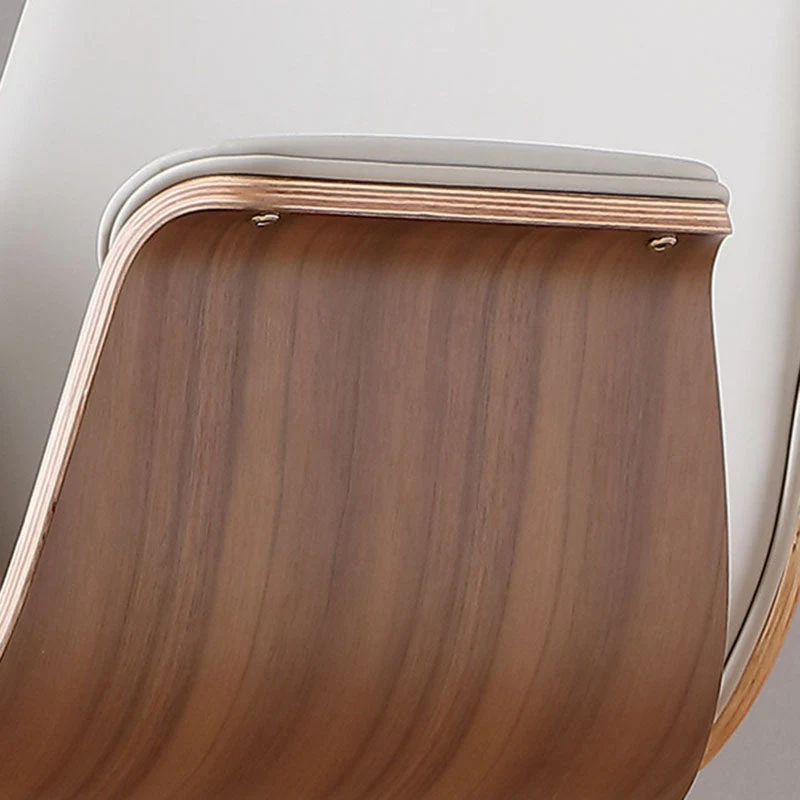 Contemporary Luxury Microfiber Leather Plywood Grain Height Adjustable Swivel Desk Chair Backrest Armrest For Home Office