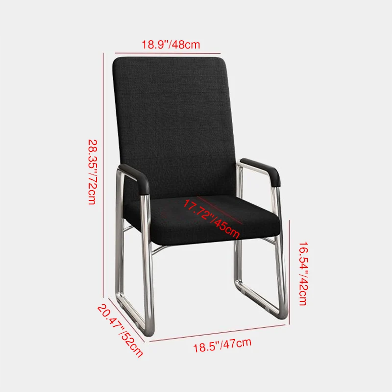 Modern Simplicity Mesh Fabric Cotton-linen Faux Leather Steel Square Desk Chair Backrest Armrest For Home Office