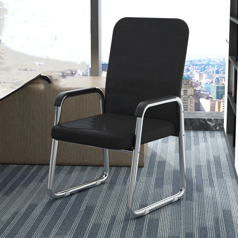 Modern Simplicity Mesh Fabric Cotton-linen Faux Leather Steel Square Desk Chair Backrest Armrest For Home Office