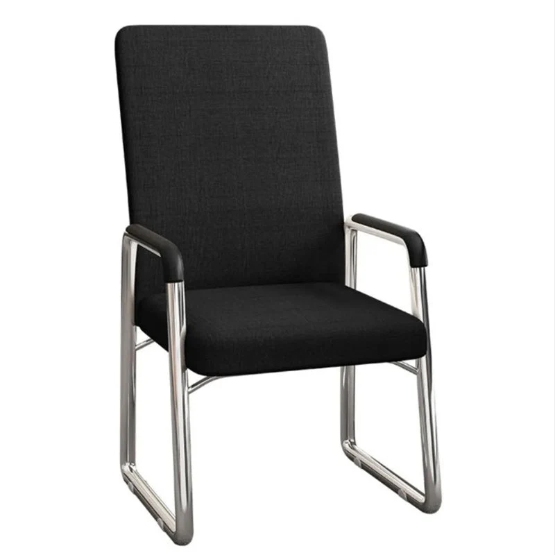 Modern Simplicity Mesh Fabric Cotton-linen Faux Leather Steel Square Desk Chair Backrest Armrest For Home Office
