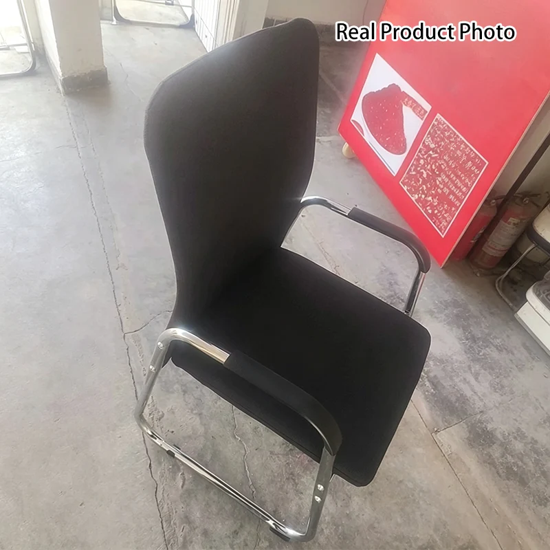 Modern Simplicity Mesh Fabric Cotton-linen Faux Leather Steel Square Desk Chair Backrest Armrest For Home Office