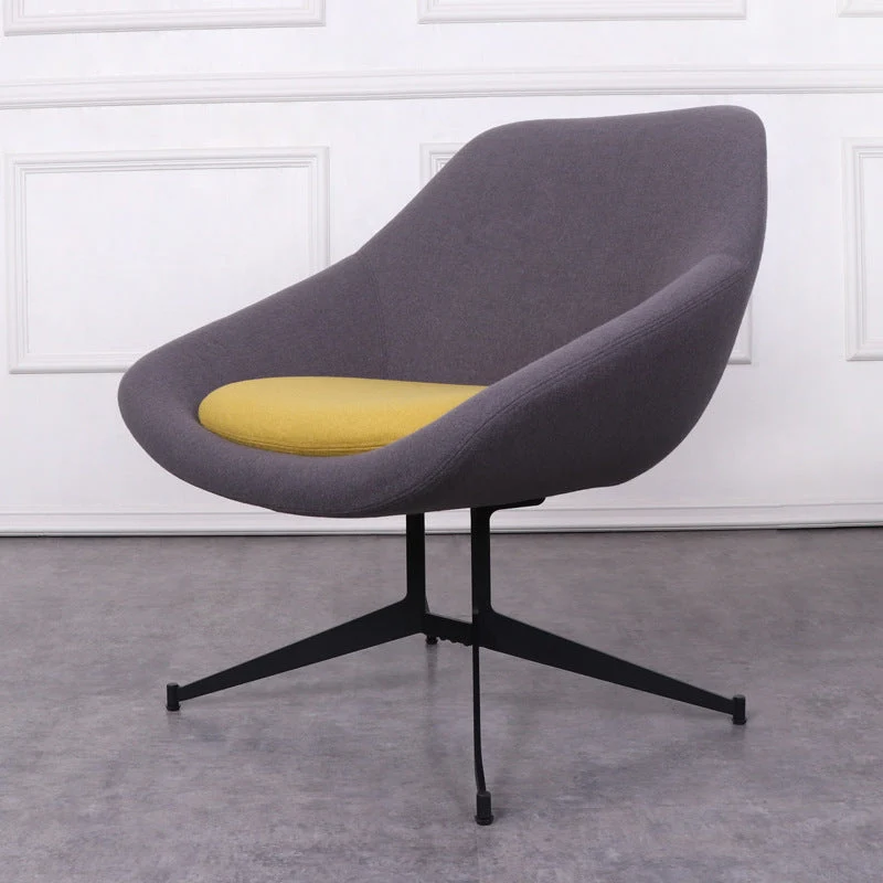 Modern Minimalist Steel Velvet Sponge Square Arc Accent Chair Lounge Chair Backrest For Living Room