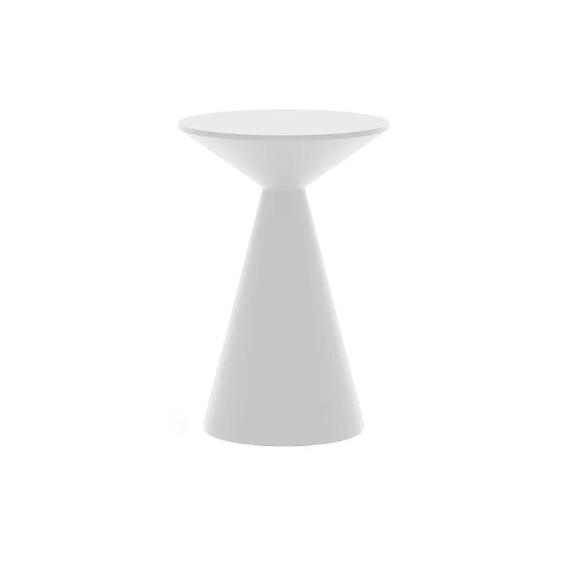 Modern Minimalist Round Cone Aluminum Metal End Table 1-Tier For Living Room