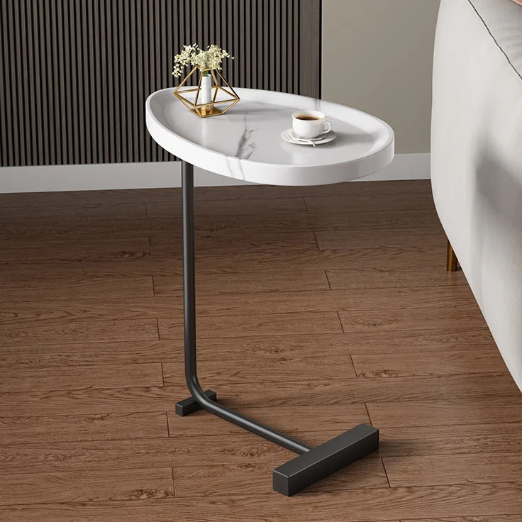 Modern Minimalist Water Drops Oval Medium-Density Fiberboard Iron End Table For Living Room