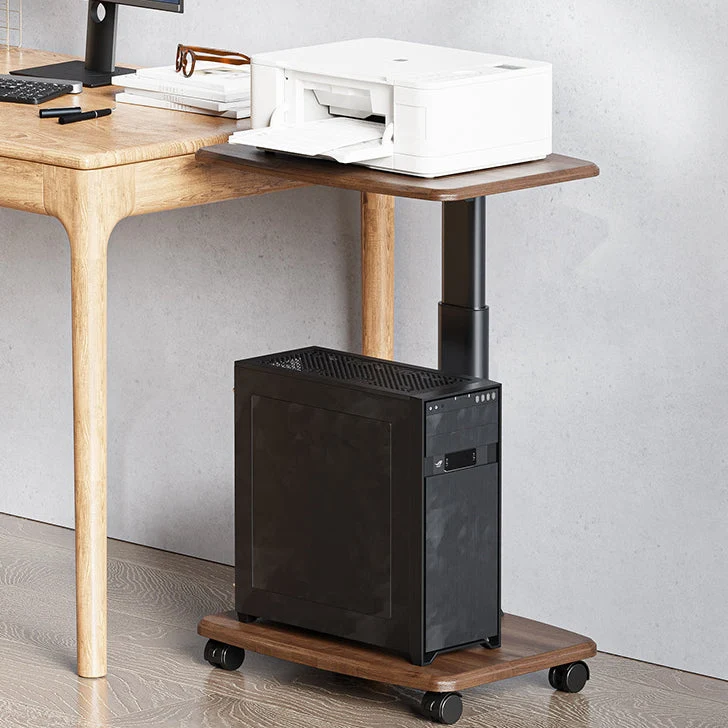 Contemporary Scandinavian Rectangular MDF Carbon Steel Tube Movable End Table 2-Tier For Living Room