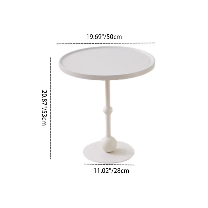 Modern Simplicity Round Cylindrical Glass Medium Density Fiberboard Iron Stainless Steel Side Table 1 - Tray For Living Room