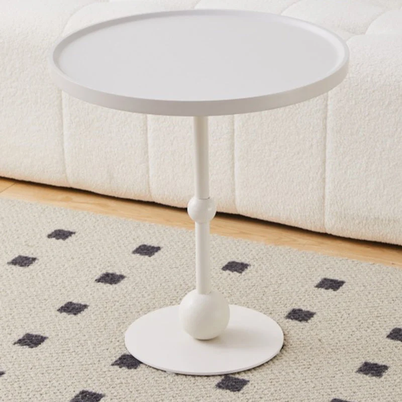 Modern Simplicity Round Cylindrical Glass Medium Density Fiberboard Iron Stainless Steel Side Table 1 - Tray For Living Room