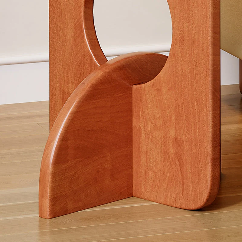 Contemporary Nordic Round Oak Finger Joint Board Solid Oak Wood Side Table 1 - Tier For Living Room