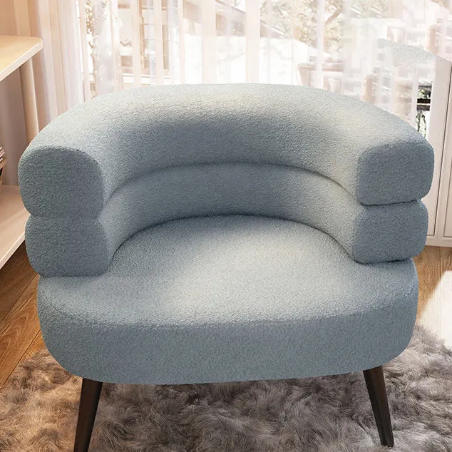 Modern Minimalist Oval Sherpa Fabric Carbon Steel Vanity Stool Backrest For Bedroom