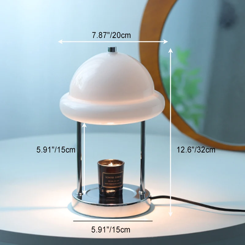 Contemporary Nordic Metal Glass Mushroom 1-Light Melting Wax Table Lamp For Bedroom