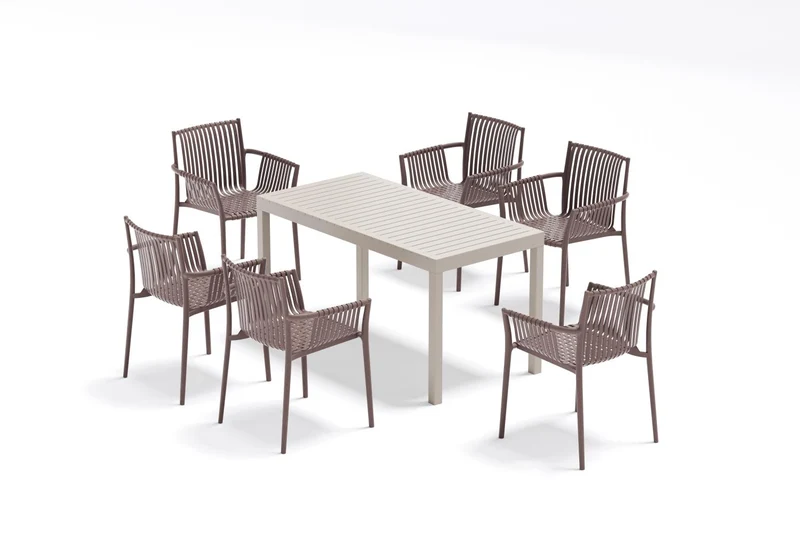Silla Madrid con Brazos, Color Taupe, con Espaldar y Diseño Moderno