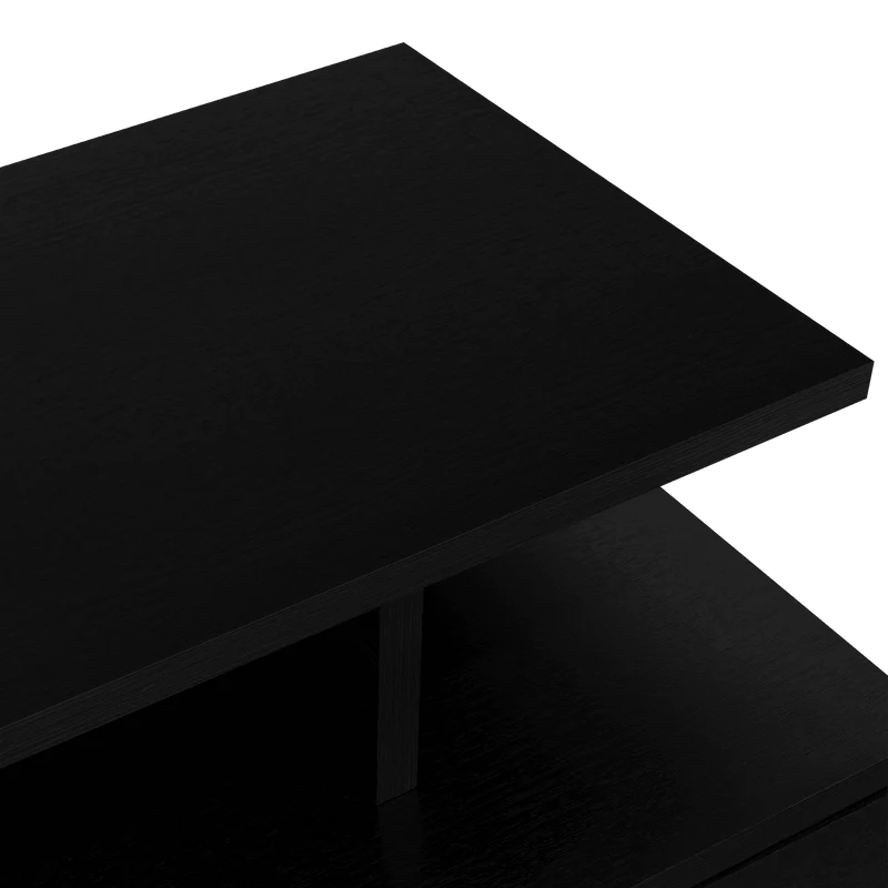 Mesa de Noche Flotante Nube, Wengue con un Cajón y División de Dos Entrepaños ZF