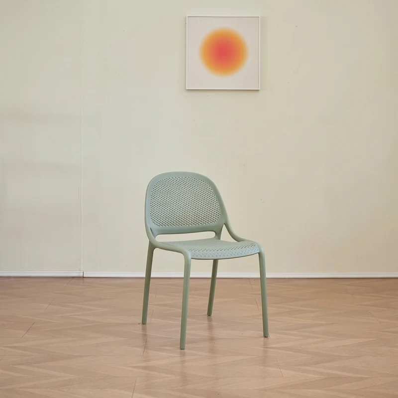 Silla Tolondo, Verde Olivo, Con espaldar redondo transpirable y diseño minimalista