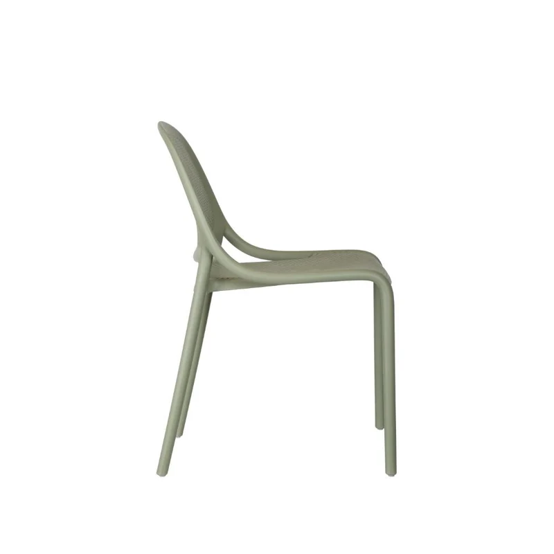 Silla Tolondo, Verde Olivo, Con espaldar redondo transpirable y diseño minimalista