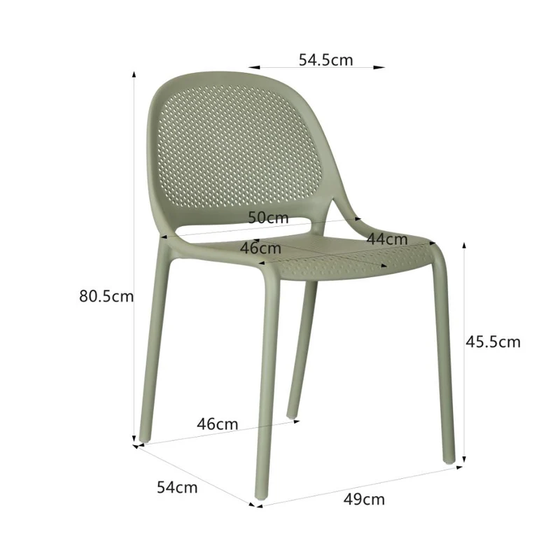 Silla Tolondo, Verde Olivo, Con espaldar redondo transpirable y diseño minimalista