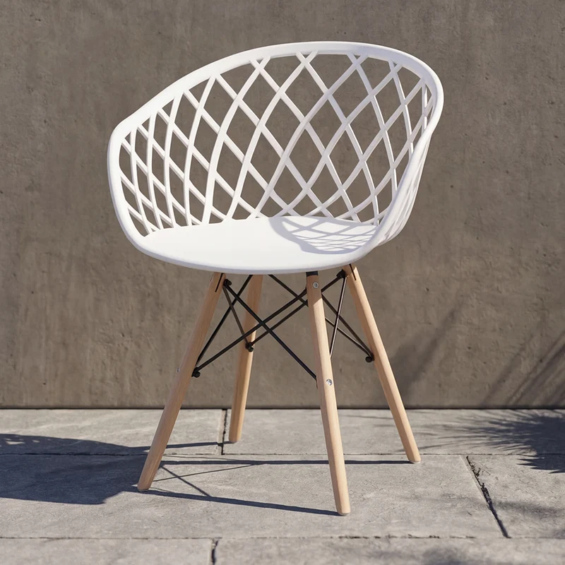 Silla Oasis con Brazos, Color Blanco, con Espaldar