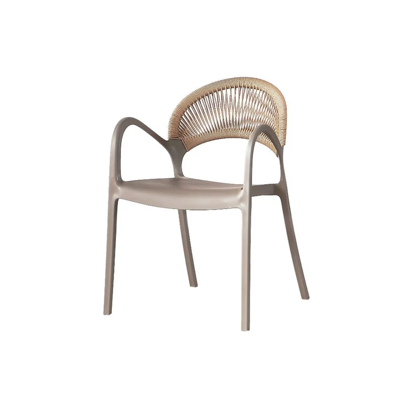 Silla Daytona, Taupe y Café Claro, con Espaldar, Reposa Brazos y Diseño Minimalista