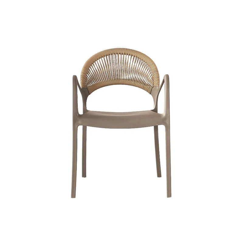 Silla Daytona, Taupe y Café Claro, con Espaldar, Reposa Brazos y Diseño Minimalista
