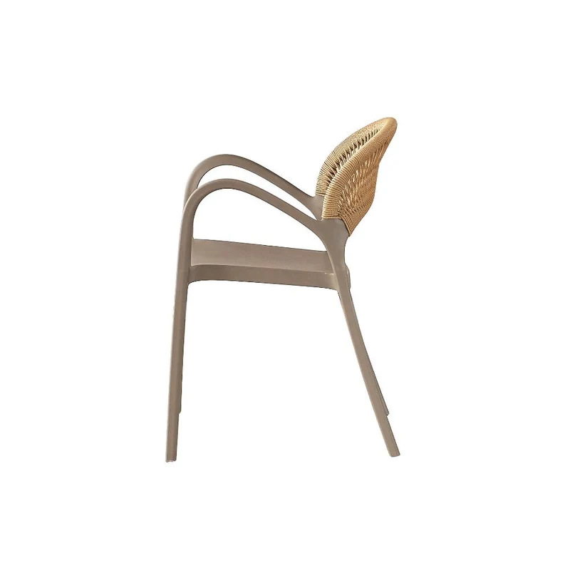 Silla Daytona, Taupe y Café Claro, con Espaldar, Reposa Brazos y Diseño Minimalista