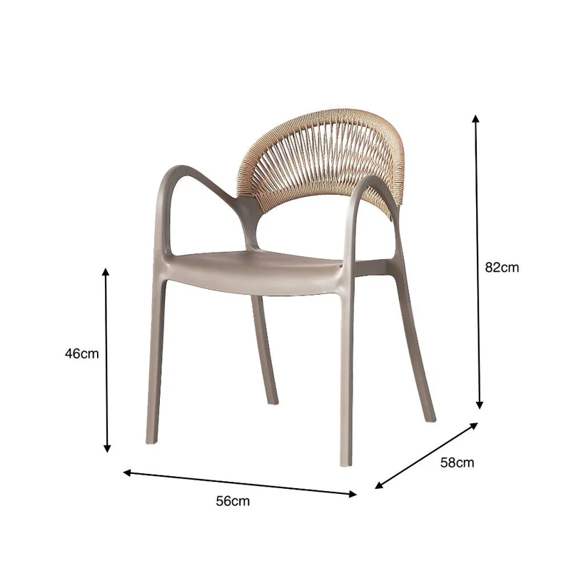 Silla Daytona, Taupe y Café Claro, con Espaldar, Reposa Brazos y Diseño Minimalista