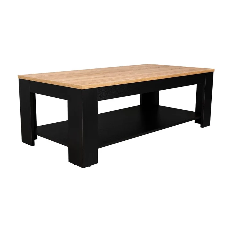 Mesa de Centro Sensi, Fresno Europeo y Wengue, con Diseño Moderno