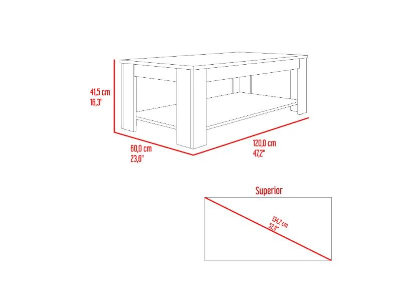Mesa de Centro Sensi, Fresno Europeo y Wengue, con Diseño Moderno