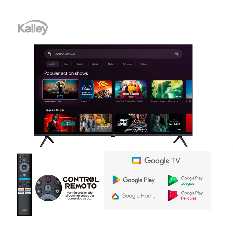 Televisor Kalley 55 Pulgadas Max LED 4K-UHD Smart TV Google 55g315
