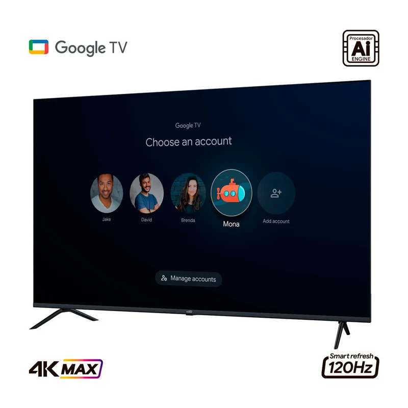 Televisor Kalley 55 Pulgadas Max LED 4K-UHD Smart TV Google 55g315