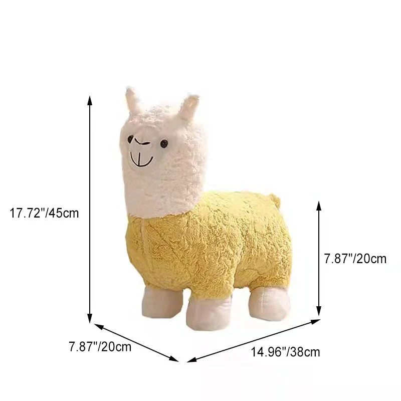 Contemporary Creative Alpaca Design Teddy Fleece Footstool Backrest For Living Room