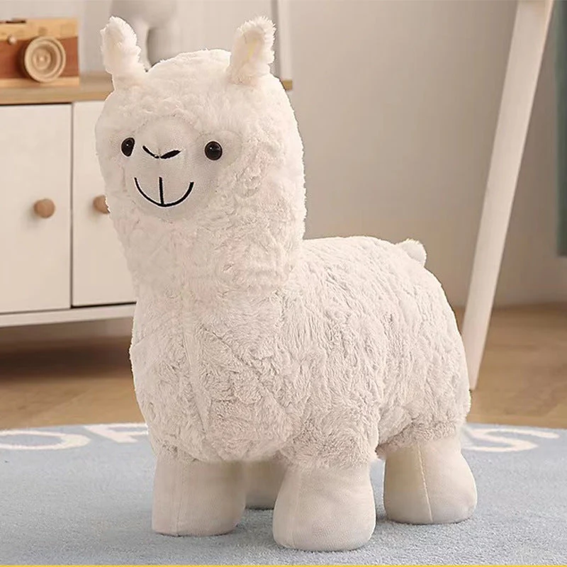Contemporary Creative Alpaca Design Teddy Fleece Footstool Backrest For Living Room