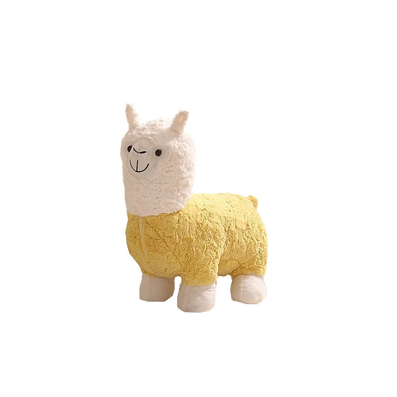 Contemporary Creative Alpaca Design Teddy Fleece Footstool Backrest For Living Room