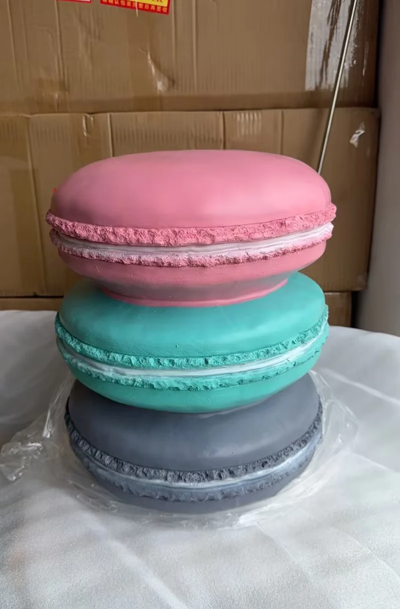 Contemporary Creative Cylindrical Donut Macaroon Pineapple Tire Ice Cream Resin Chair For Living Room