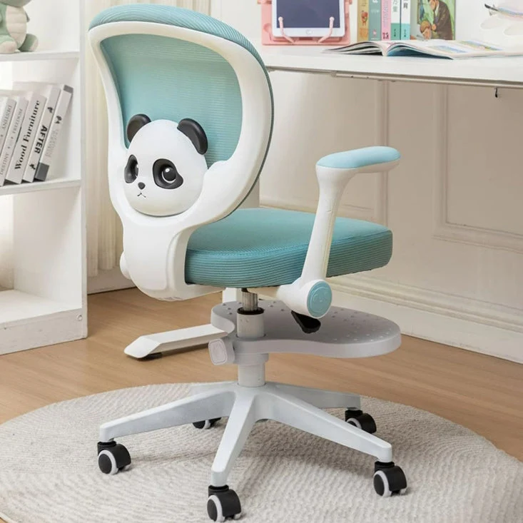 Contemporary Creative Kids Square Panda Mesh Fabric PP Hardware Desk Chair Backrest Armrest For Home Office