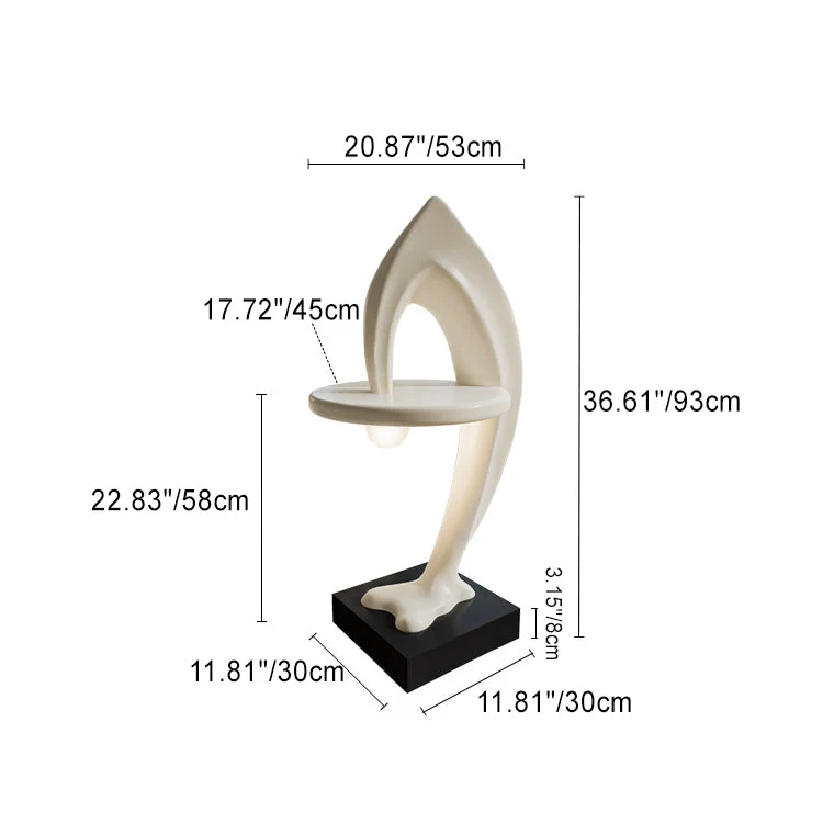 Contemporary Creative Dolphin Round Square Artificial Marble Fiberglass End Table 1-Tray For Living Room