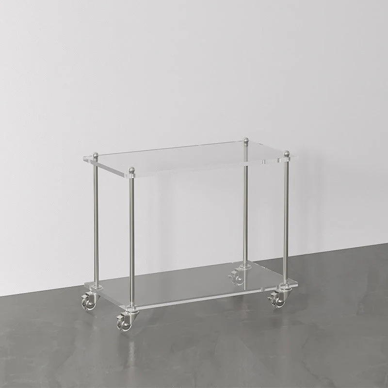 Contemporary Creative Rectangular Acrylic Stainless Steel Side Table 2/3-Tier For Living Room