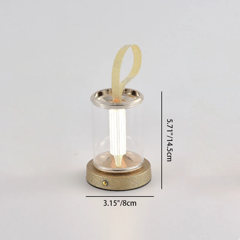 Modern Minimalist USB Portable Round Cylinder Iron Acrylic LED Table Lamp For Living Room