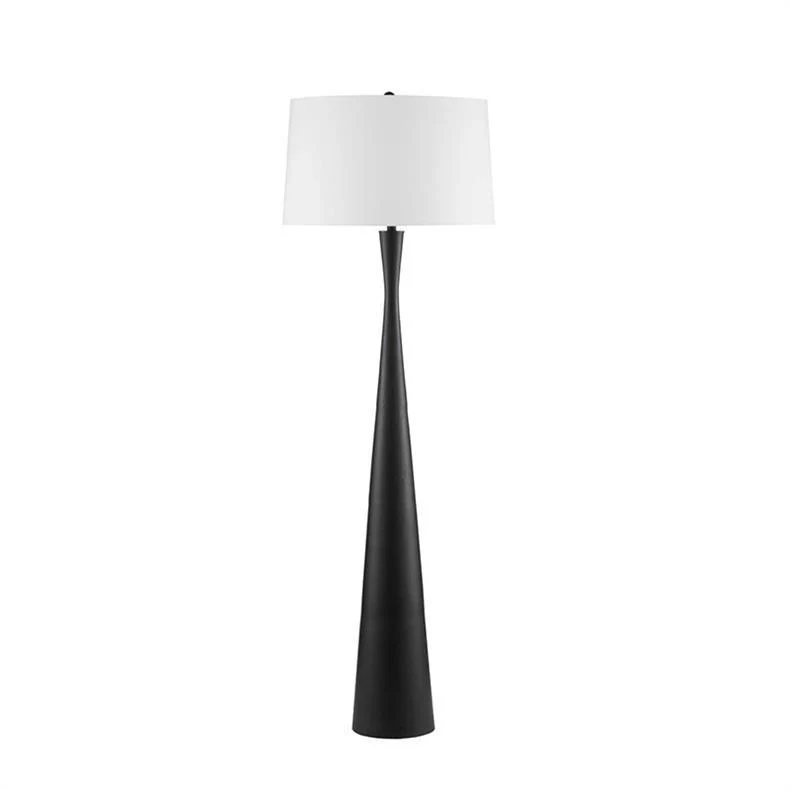 Contemporary Nordic Iron Fabric Drum Shape 1-Light Standing Floor Lamp For Living Room
