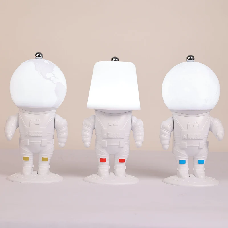 Contemporary Creative ABS PS Astronaut Lunar Kids Rechargeable LED Table Lamp Night Light For Bedroom