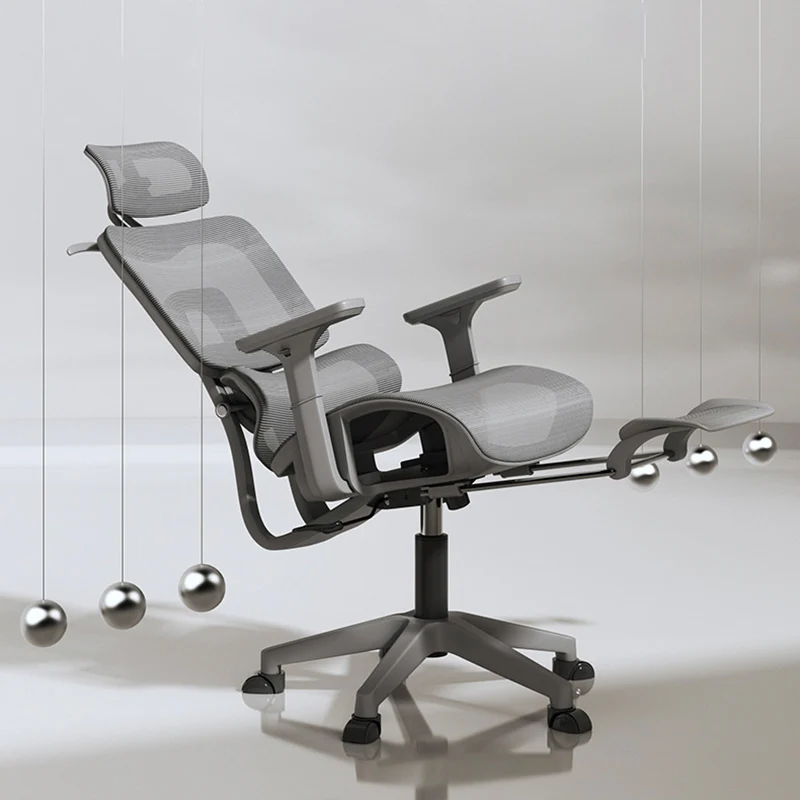 Modern Simplicity Nylon Mesh Metal Sponge Square Liftable Desk Chair Headrest Footrest Backrest For Home Office