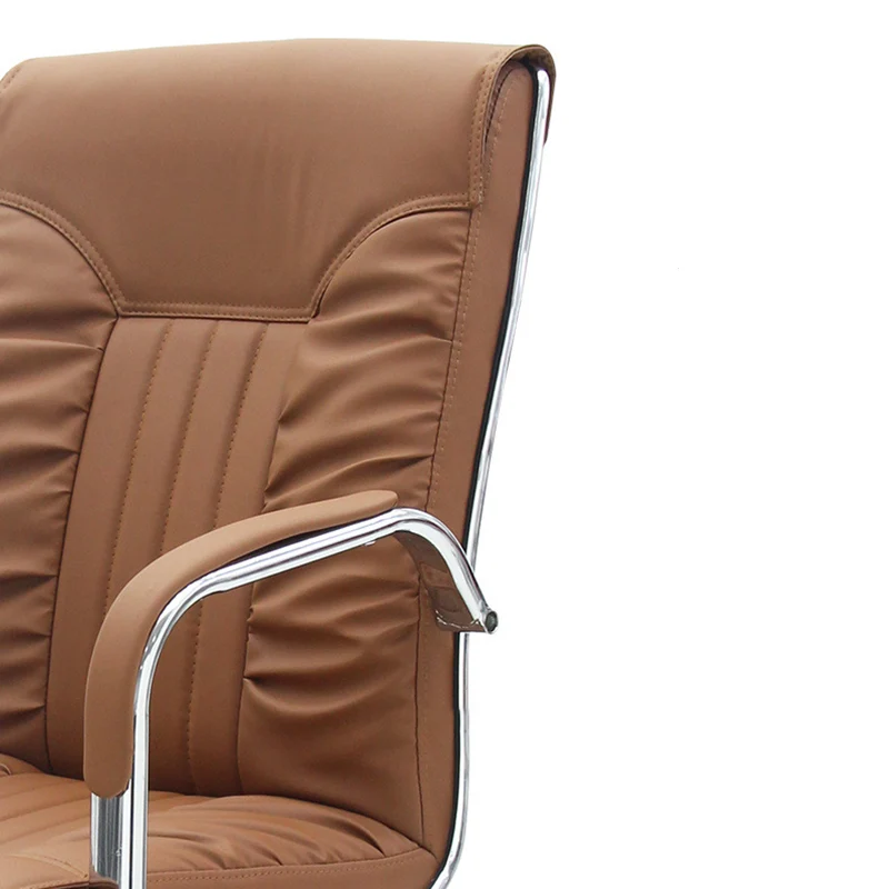 Modern Simplicity PU Leather Steel Sponge Bow Curved Desk Chair Backrest Armrest For Home Office