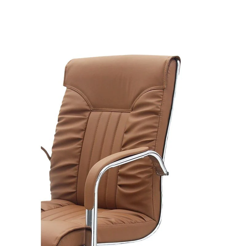 Modern Simplicity PU Leather Steel Sponge Bow Curved Desk Chair Backrest Armrest For Home Office