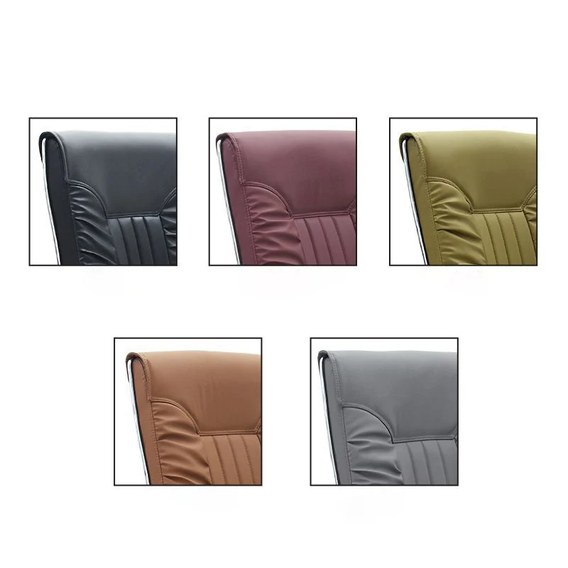 Modern Simplicity PU Leather Steel Sponge Bow Curved Desk Chair Backrest Armrest For Home Office