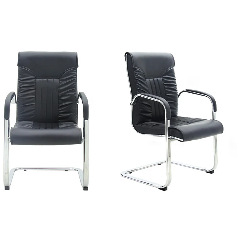 Modern Simplicity PU Leather Steel Sponge Bow Curved Desk Chair Backrest Armrest For Home Office