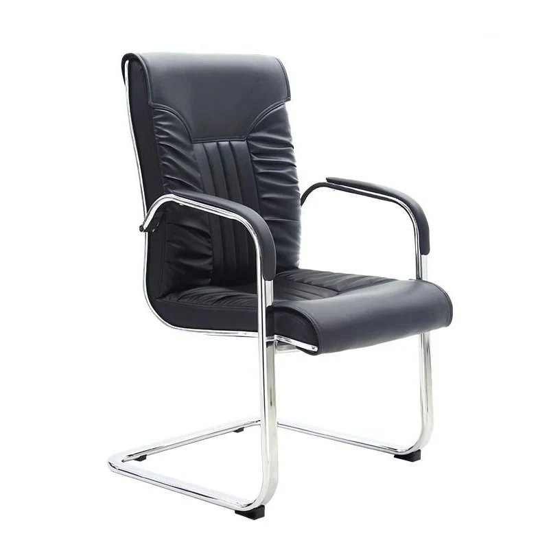 Modern Simplicity PU Leather Steel Sponge Bow Curved Desk Chair Backrest Armrest For Home Office